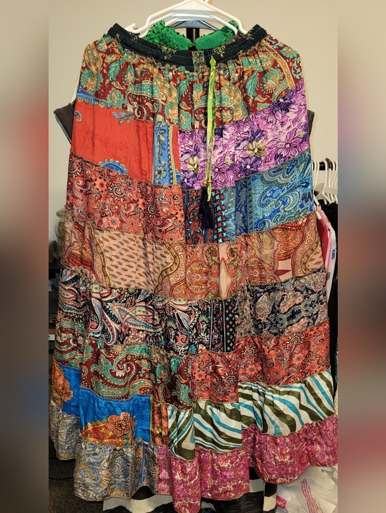 White Waves Dresses & Skirts - White Waves Bohemian Patchwork Maxi Skirt - Multicolor FREE SIZE